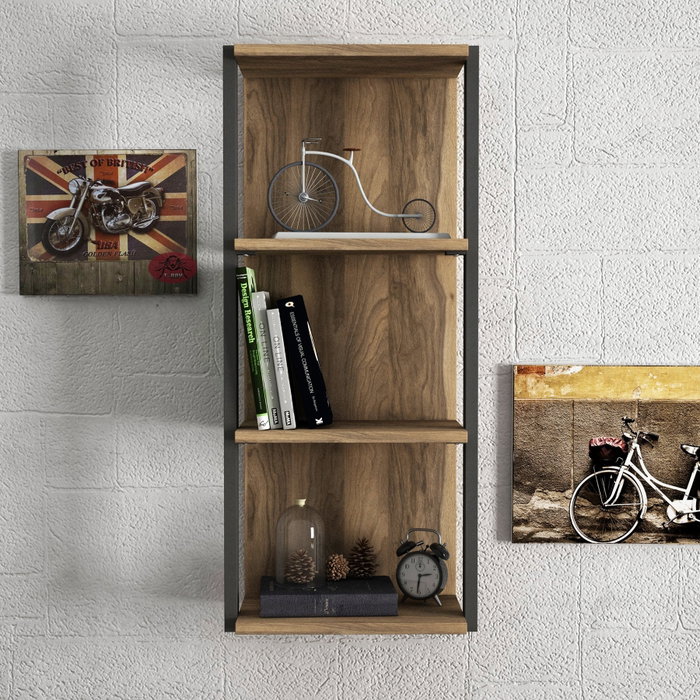 Hanah Home Estantería de Pared Moderna e Industrial - Nogal Hanah Home Estantería de Pared Moderna e Industrial - Nogal
